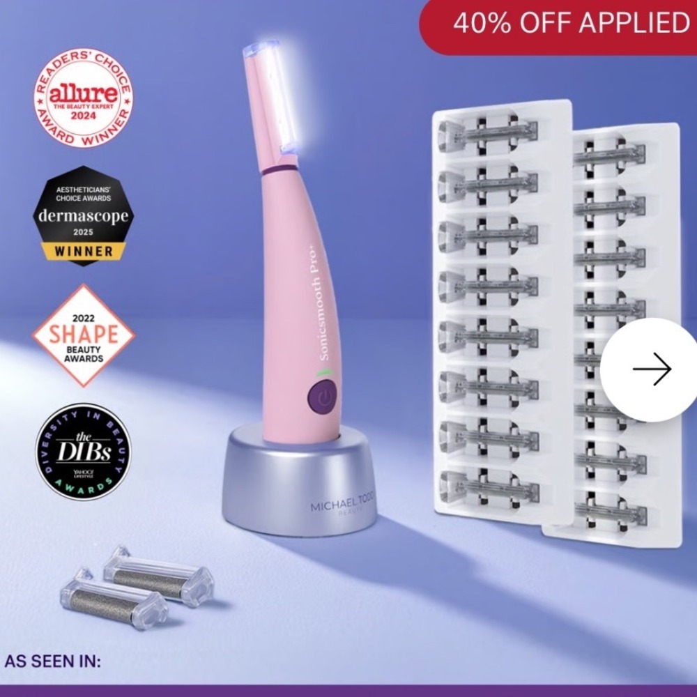 Michael Todd Beauty Sonicsmooth Pro+ Sonic Dermaplaning Microdermabrasion Tool